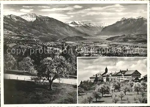 Uetliburg SG Kloster Berg Sion Blick auf Linthebene Speer und Glarneralpen Kat. Uetliburg