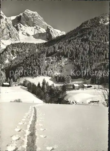 Wildhaus SG St. Galler Jugendheim Bodenweidli Blick zum Schafberg Winterpanorama