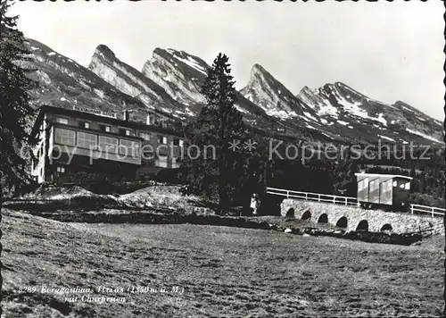 Unterwasser Toggenburg Berggasthaus Iltios mit Churfirsten Appenzeller Alpen Kat. Unterwasser