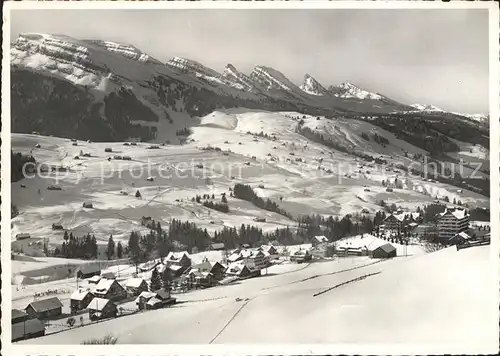 Wildhaus SG Panorama Wintersportplatz Obertoggenburg mit Churfirsten Appenzeller Alpen