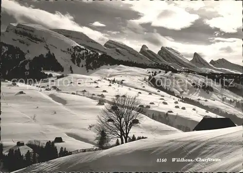 Wildhaus SG Panorama Wintersportplatz mit Churfirsten Appenzeller Alpen