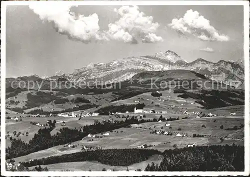 Wattwil Ferienhaus Oberhaensenberg Ausblick nach Sueden Alpenpanorama Kat. Wattwil