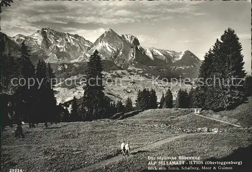 Alt St Johann Hoehenweg Alp Sellamatt Iltios Obertoggenburg Appenzeller Alpen Kat. Alt St Johann