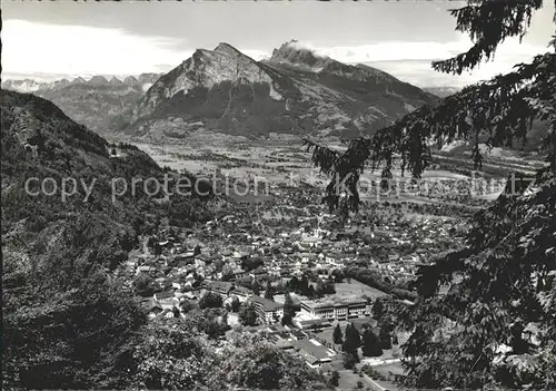 Bad Ragaz Panorama mit Churfirsten Gonzen und Alvier Kat. Bad Ragaz