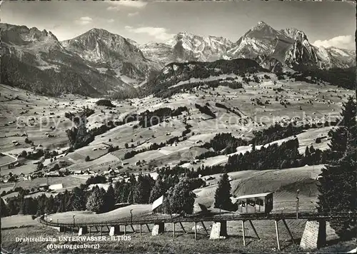 Unterwasser Toggenburg Drahtseilbahn Iltios Panorama Stoss Saentis Schafberg Appenzeller Alpen Kat. Unterwasser