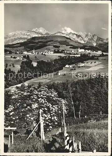 Hemberg SG Panorama mit Alpen / Hemberg /Bz. Toggenburg