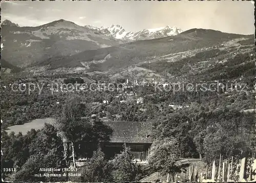 Altstaetten SG Panorama mit Altmann und Saentis Appenzeller Alpen Kat. Altstaetten