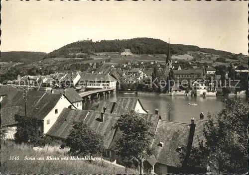 Stein Rhein Stadtbild mit Burg Hohenklingen Rheinbruecke Kat. Stein Rhein