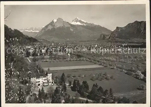 Bad Ragaz Panorama mit Gonzen und Alvier Kat. Bad Ragaz