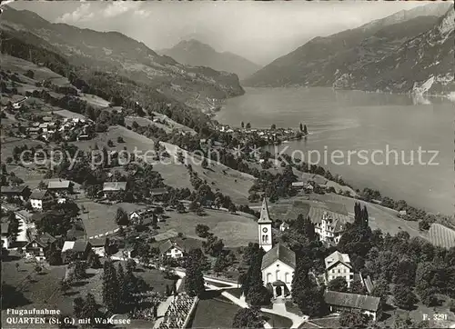 Quarten mit Walensee Fliegeraufnahme Kat. Quarten