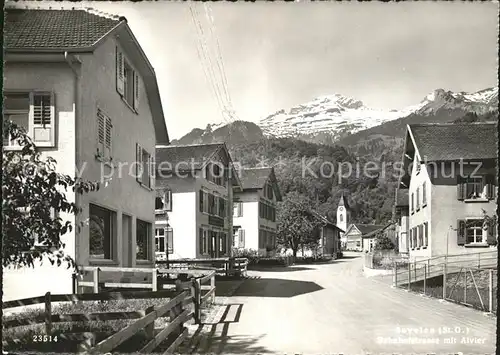 Sevelen Werdenberg Bahnhofstrasse mit Alvier Kat. Sevelen