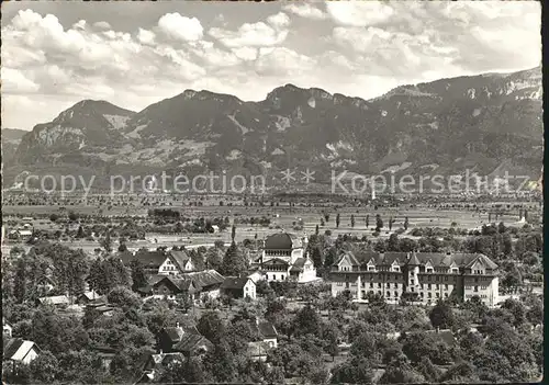 Altstaetten SG Teilansicht mit Heim vom Guten Hirten Blick gegen Vorarlberge Kat. Altstaetten