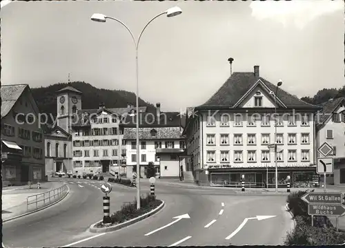 Wattwil Ortsstrasse Kirchturm Kat. Wattwil