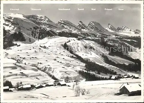 Unterwasser Toggenburg Wintersportplatz Iltios Abfahrten mit Churfirsten Appenzeller Alpen Kat. Unterwasser