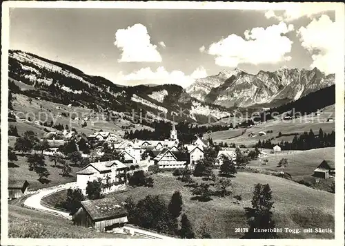 Ennetbuehl Gesamtansicht mit Saentis Appenzeller Alpen Kat. Ennetbuehl