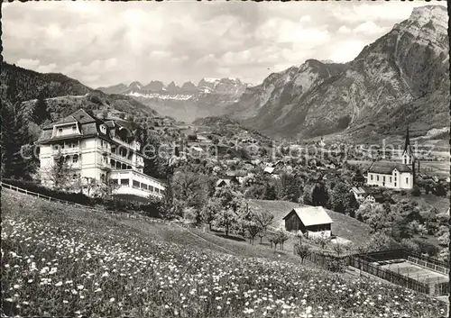 Wangs Kurhaus mit Blick zu den Churfirsten Appenzeller Alpen Kat. Wangs