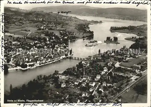 Stein Rhein mit Insel Werd Fliegeraufnahme Kat. Stein Rhein