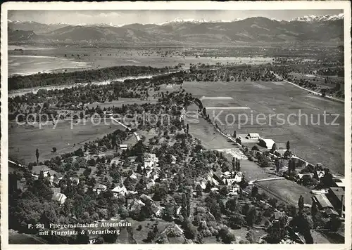 Altenrhein mit Flugplatz und Vorarlberg Fliegeraufnahme Kat. Altenrhein