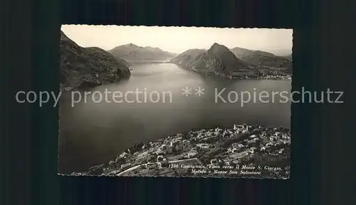 Castagnola-Cassarate Vista verso il monte San Giorgio Melide e Monte San Salvatore / Castagnola /Bz. Lugano City