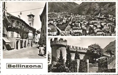 Bellinzona Gesamtansicht Strassenpartie Castello Kat. Bellinzona