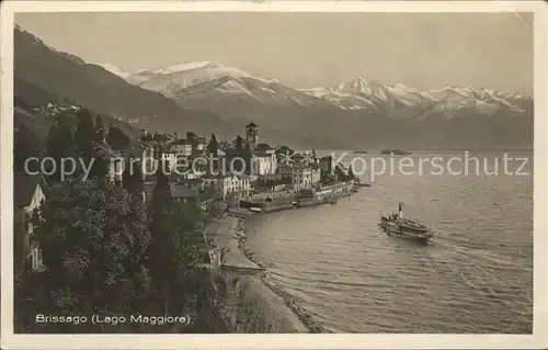 Brissago Veduta generale Lago Maggiore Dampfer Alpenpanorama / Brissago /Bz. Locarno