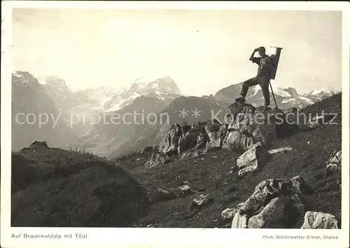 Braunwald GL Braunwaldalp mit Toedi Bergwandern Alpenpanorama Kat. Braunwald