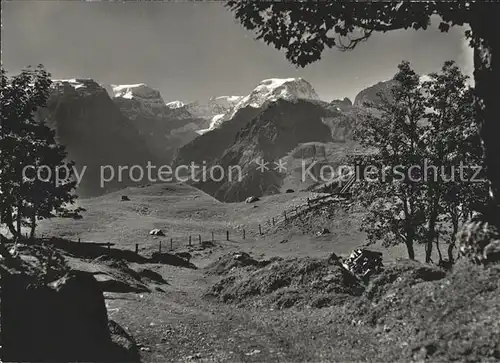 Braunwald GL Panorama mit Toedi Glarner Alpen Kat. Braunwald