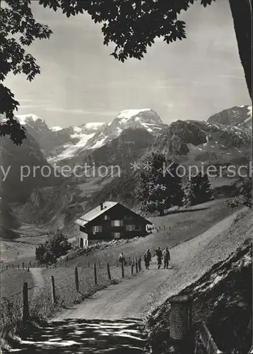 Braunwald GL Panorama Blick gegen Toedi Glarner Alpen Bergwandern Kat. Braunwald