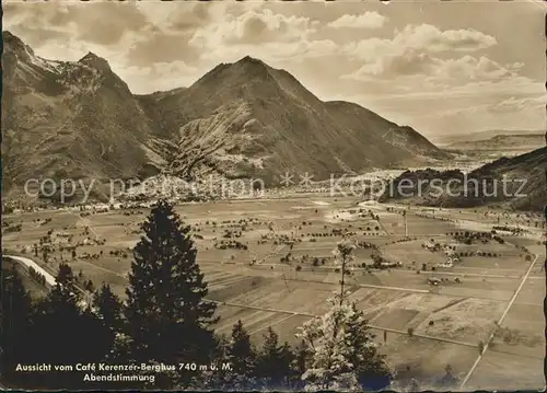 Filzbach Aussicht vom Cafe Kerenzer Berghus Abendstimmung Alpenpanorama Kat. Filzbach