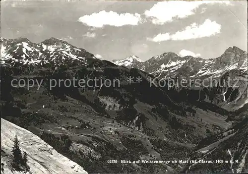 Matt Blick auf Weissenberge Alpenpanorama Kat. Matt