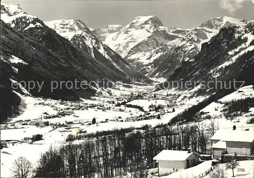 Schwaendi Schwanden Panorama Blick auf Glarner Hinterland und Toedi Glarner Alpen Kat. Schwaendi Schwanden