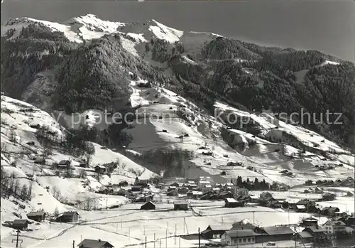 Engi Gesamtansicht Winterpanorama Kat. Engi