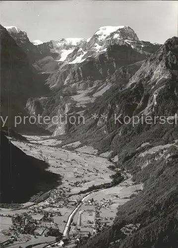 Braunwald GL mit Linthal Tierfehd Bifertenstock und Toedi Glarner Alpen Kat. Braunwald