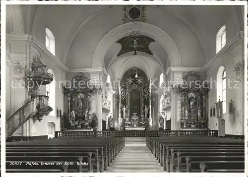 Naefels Inneres der Katholischen Kirche Kanzel Kat. Naefels