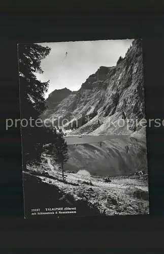 Filzbach Talalpsee mit Schienstock und Neuenkamm Kat. Filzbach