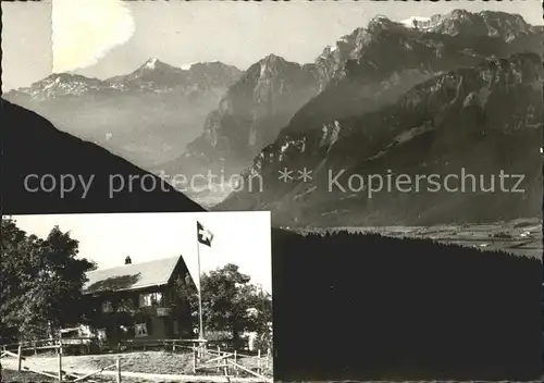 Gommiswald Alpwirtschaft Regulastein Glarner Alpen mit Vrenelisgaertli und Glaernisch Kat. Gommiswald