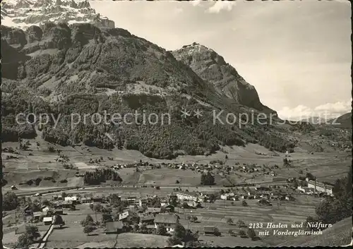 Haslen GL und Nidfurn Panorama mit Vorderglaernisch Kat. Haslen GL