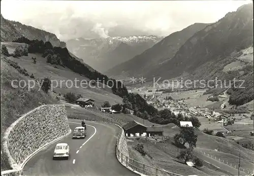 Linthal Glarus Ausblick vom Gasthaus Bergli Gebirgsstrasse Alpenpanorama Kat. Linthal