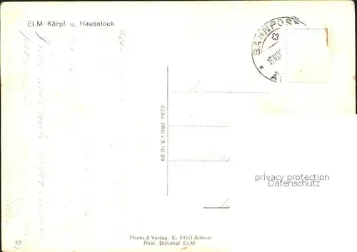 Elm GL Panorama mit Kaerpf und Hausstock Glarner Alpen Kat. Elm