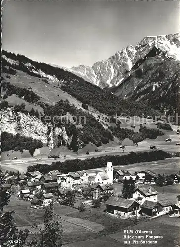 Elm GL Panorama Blick zum Foopass und Piz Sardona Glarner Alpen Kat. Elm