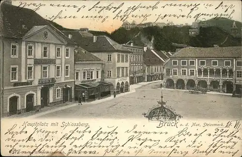 Bruck Mur oesterreich Hauptplatz mit Schlossberg Kat. Bruck an der Mur