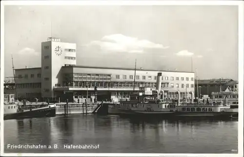 Friedrichshafen Hafenbahnhof Schiff Kat. Friedrichshafen