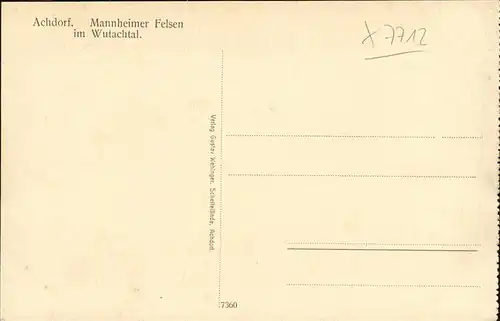 Achdorf Blumberg Mannheimer Felsen Wutachtal / Blumberg /Schwarzwald-Baar-Kreis LKR