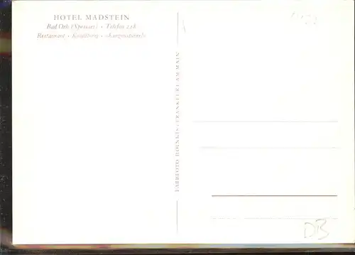 Bad Orb Hotel Madstein Kat. Bad Orb