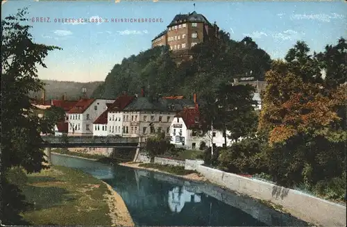 Greiz Oberes Schloss Heinrichsbruecke Kat. Greiz