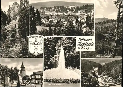 wz38268 Friedrichroda Kuehles Tal Puschkinpark Wappen Brunnen Kategorie. Friedrichroda Alte Ansichtskarten