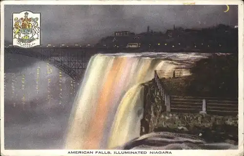 Niagara Falls Ontario American Falls Illuminated Wappen / Niagara Falls Canada /