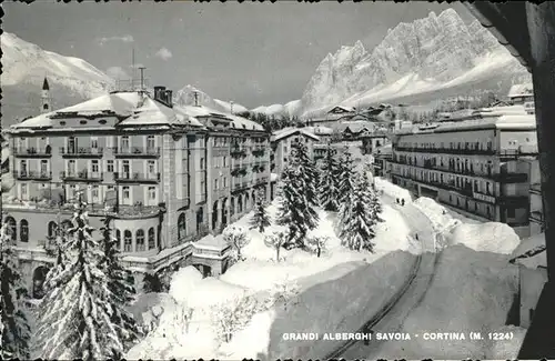 wz41699 Cortina d Ampezzo Grandi Alberghi Savoia Winter Kategorie. Cortina d Ampezzo Alte Ansichtskarten