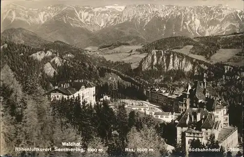 Semmering Waldhof Rax Suedbahnhotel Kat. Semmering