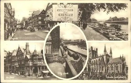 Chester Cheshire Grows Chatedrale City Wall / Chester /Cheshire CC